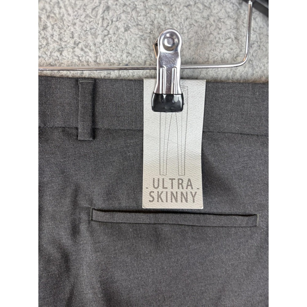 Topman Dress Pants Mens 34x30 Gray Ultra Skinny Stretch Business Formal Office - Picture 7 of 11